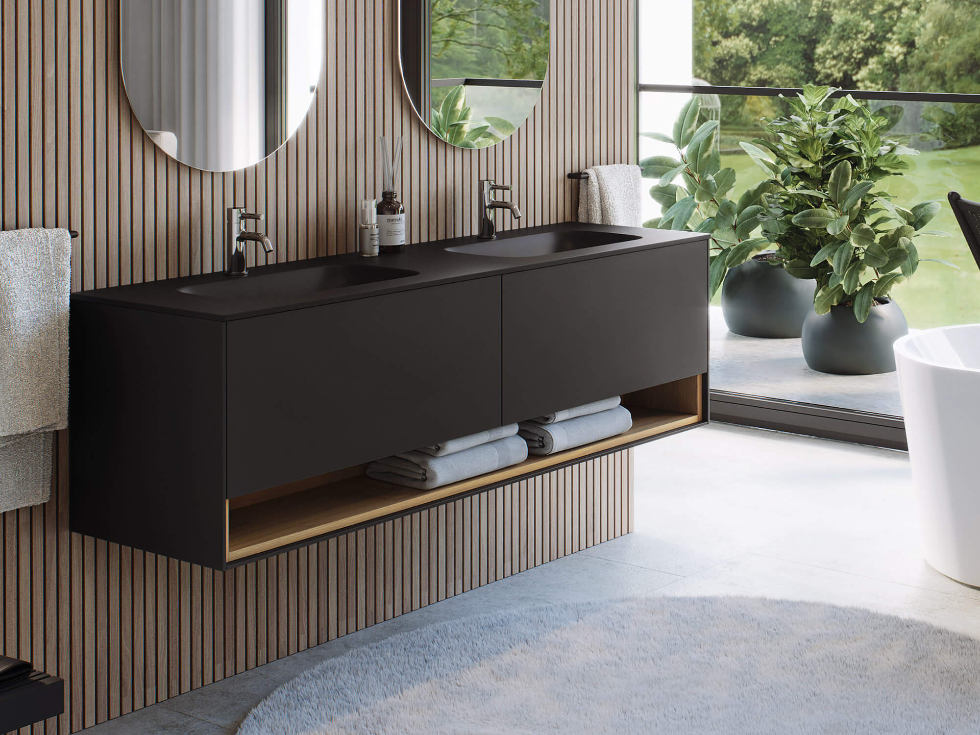 SPA.01 | Badmöbel Doppelwaschtisch Kerrock | Hergestellt in Deutschland