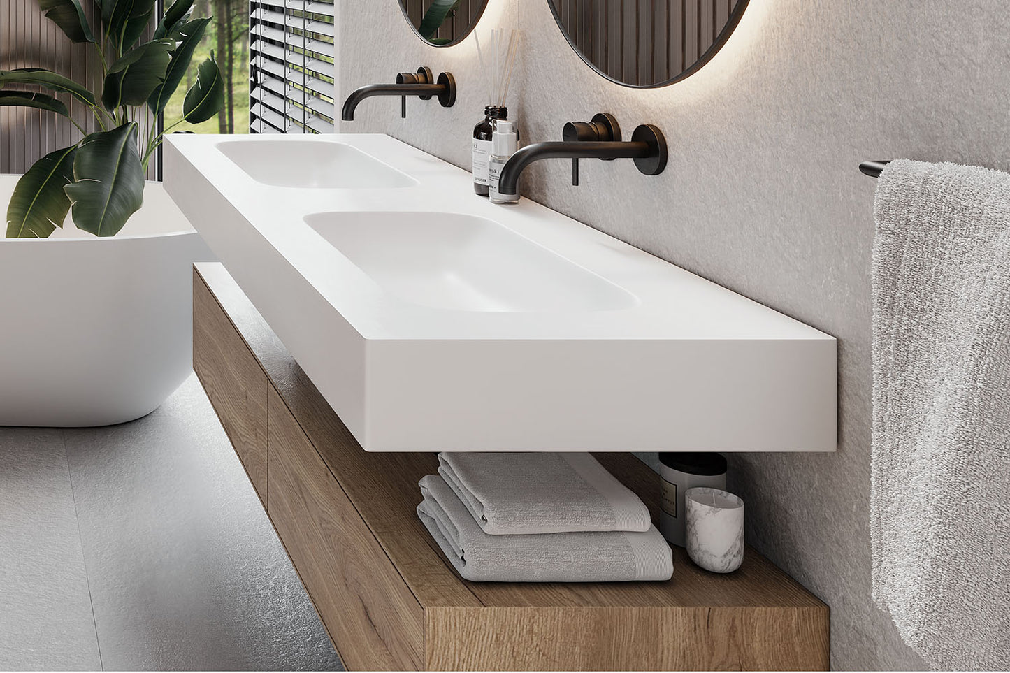 SPA.03 | Badmöbel Doppelwaschtisch Kerrock | Made in Germany