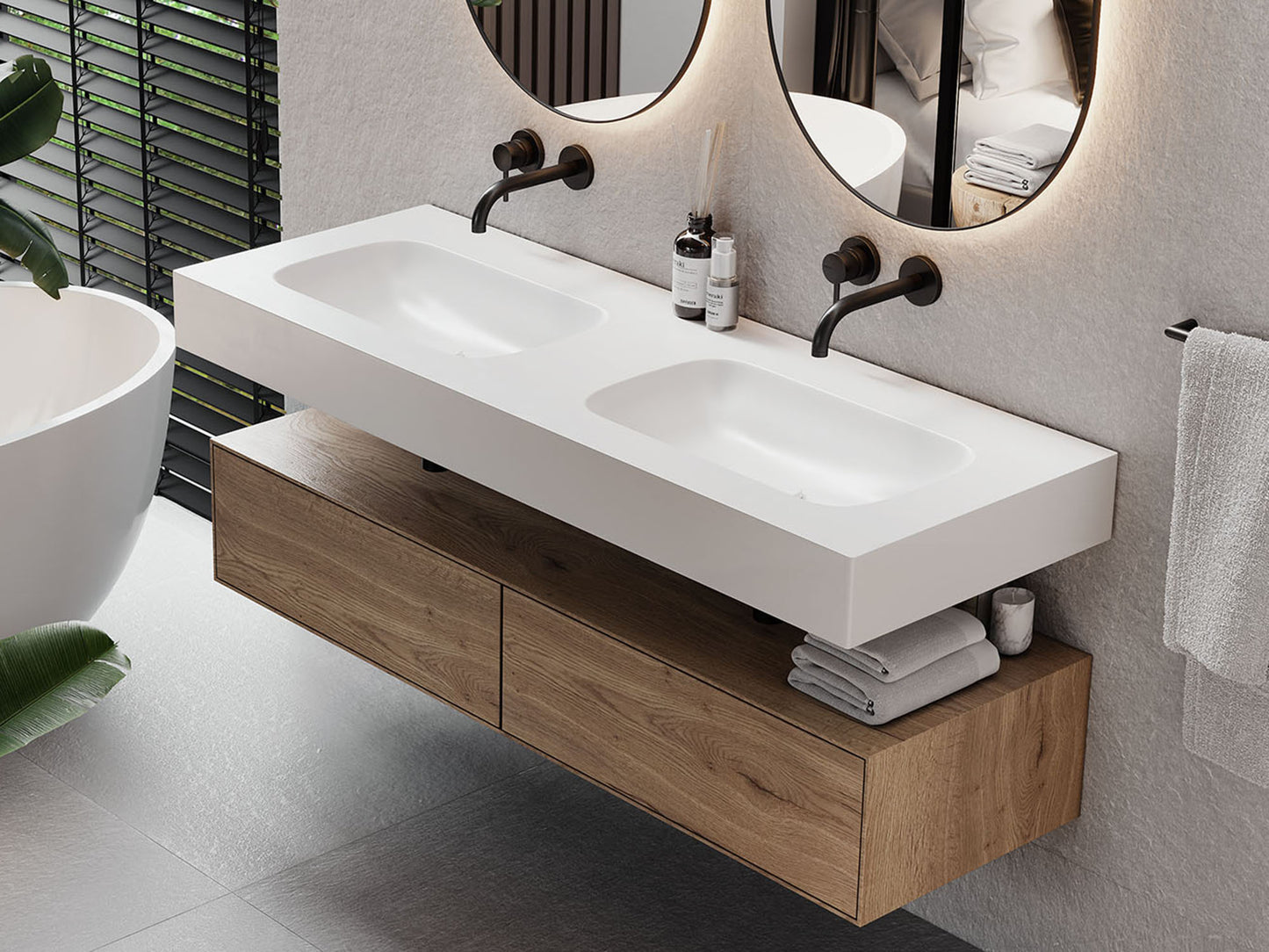 SPA.03 | Badmöbel Doppelwaschtisch Kerrock | Made in Germany